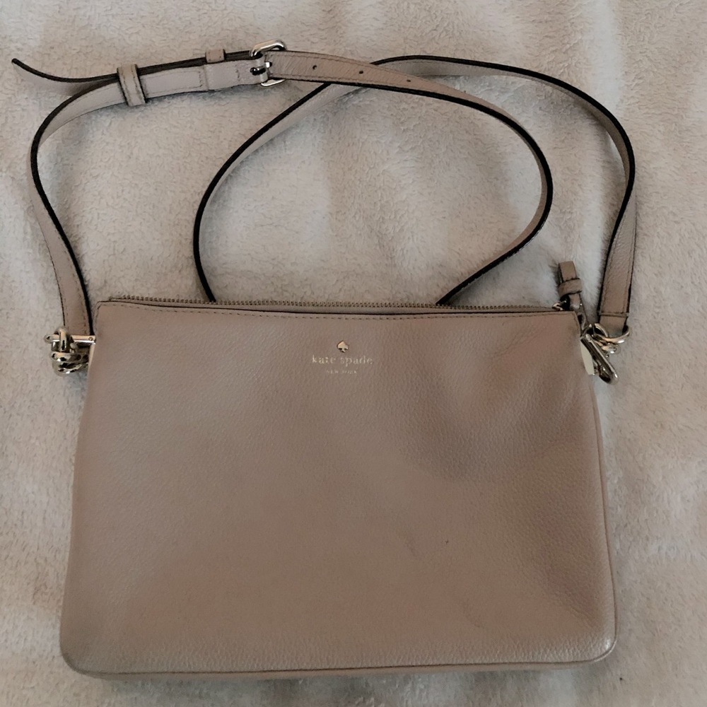 Kate Spade nude jackson triple gusset crossbody